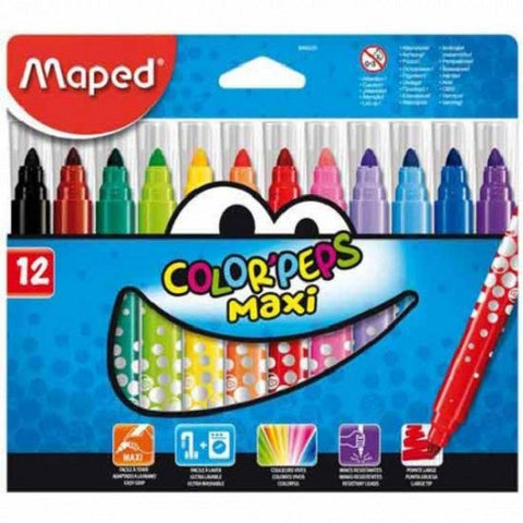 Marcadores Color'Peps Maxi de 12 Pzas., Maped