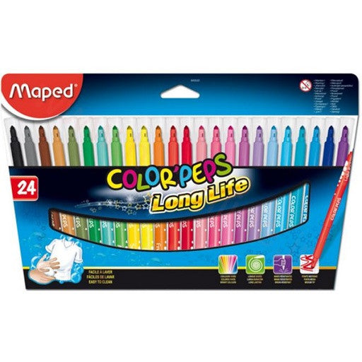 Marcadores Color'Peps Long Life de 24 Pzas., Maped
