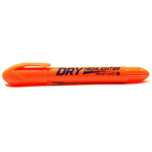 Resaltador dry highlighter naranja tipo crayón. Amos